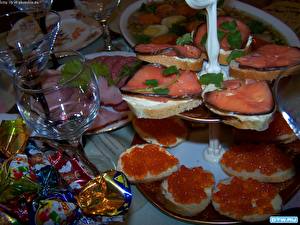 Fonds d'écran Tartine Caviar Nourriture
