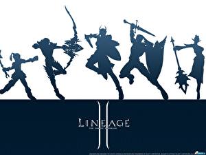 Bilder Lineage 2 Krieger Silhouette computerspiel