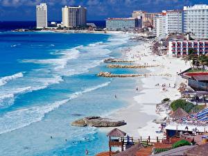 Bakgrunnsbilder Hus Mexico Cancun Shoreline byen
