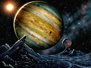 Bakgrunnsbilder Planet Jupiter det ytre rom