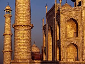 Papel de Parede Desktop Edifícios famosos Índia Taj Mahal Mesquita