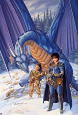 Fonds d'écran Larry Elmore Dragons Guerriers Fantasy Filles