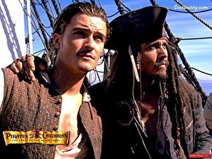Papel de Parede Desktop Piratas das Caraíbas Pirates of the Caribbean: The Curse of the Black Pearl Orlando Bloom Filme