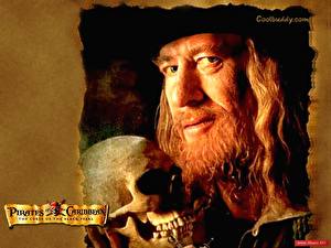 Papel de Parede Desktop Piratas das Caraíbas Pirates of the Caribbean: The Curse of the Black Pearl Geoffrey Rush Filme