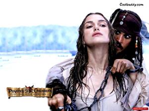 Hintergrundbilder Pirates of the Caribbean Fluch der Karibik Johnny Depp Keira Knightley Film