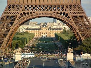 Bakgrundsbilder på skrivbordet Byggnad Frankrike Eiffeltornet Paris stad