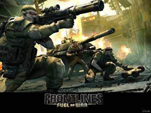 Bureaubladachtergronden Frontlines. Fuel of War videogames