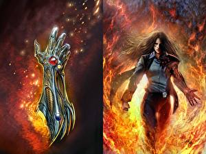 Bakgrundsbilder på skrivbordet Witchblade Hand Fantasy