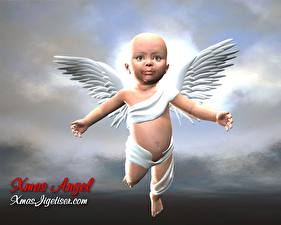 Sfondi desktop Angeli Grafica 3D Bambini