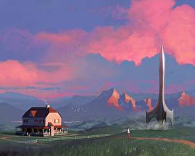 Bakgrunnsbilder Fantastisk verden Rakett Fantasy