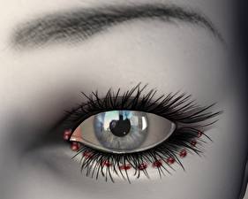 Bakgrundsbilder på skrivbordet Ögon Ögonfrans 3D grafik