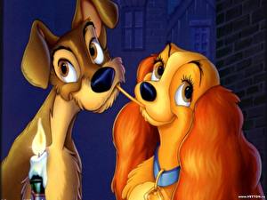 Papel de Parede Desktop Disney A Dama e o Vagabundo Cartoons