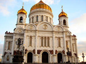 Bureaubladachtergronden Tempel Moskou een stad