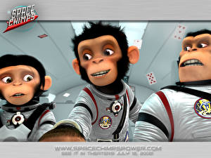 Papel de Parede Desktop Macacos no Espaço Cartoons