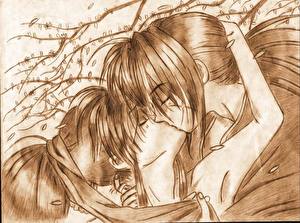 Wallpapers Rurouni Kenshin Kiss Anime