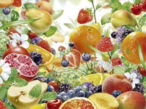 Bureaubladachtergronden Fruit Stilleven Voedsel