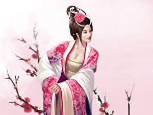 Fondos de escritorio Kimono Fantasía Chicas